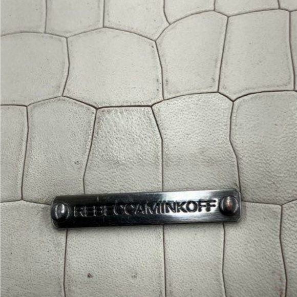 Rebecca Minkoff Women's Off-White Croc Leather Inner Pocket Tote Handbag - Picture 6 of 6